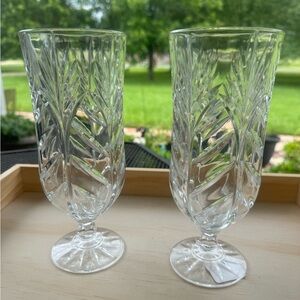2 Ice Tea Goblets water Glasses Crystal Shannon Godinger Dublin fan diamond